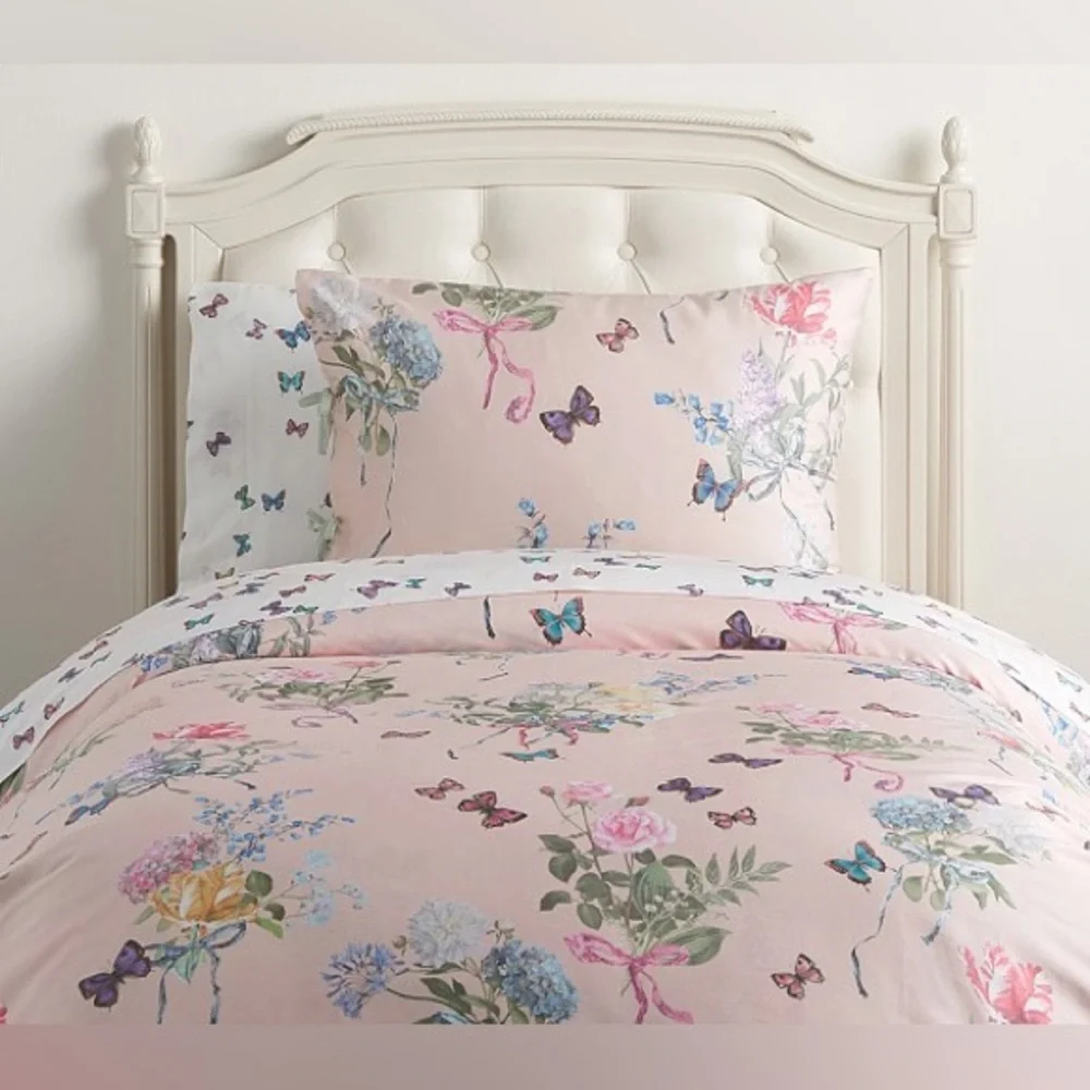 Monique Lhuillier for Pottery Barn Floral Bouquet Organic Duvet Cover